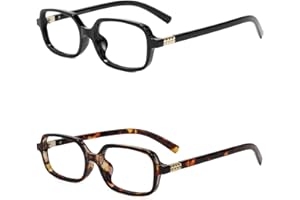 Slocyclub Square Blue Light Blocking Glasses for Women Men Vintage Rectangular Frame Eyeglasses Retro Small Square Glasses