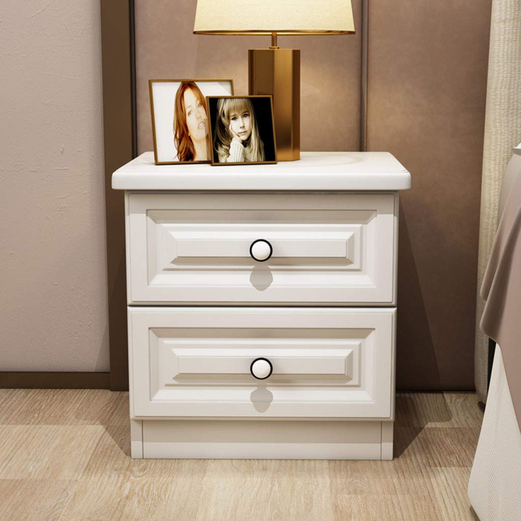 Dressing Table Solid Wood Bedside Table Bedside Cabinet Bedroom Small Cabinet Storage Cabinet Lee Two Pumping Storage Cabinet Bedroom Furniture Furniture Color White Size 48 40 49cm Brigs Com