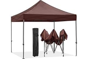 HLONG 10x10 Pop Up Canopy Tent for Outdoor Commercial Instant Sun Shelter, Brown