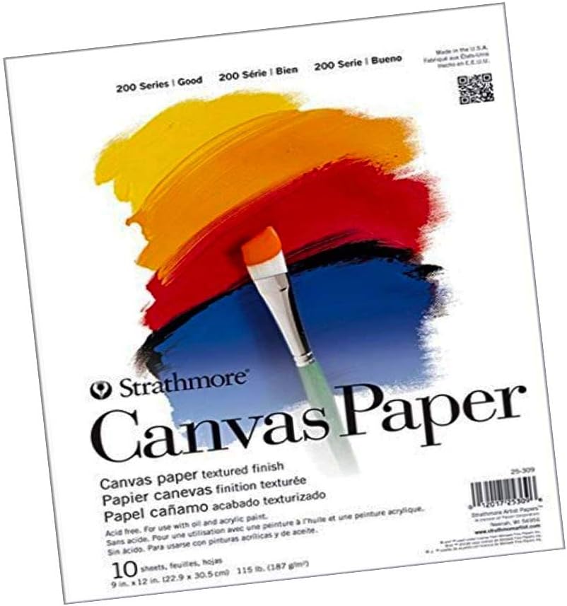 Strathmore (25-309 200 Series Canvas Paper Pad, 9 x 12, 10 Sheets