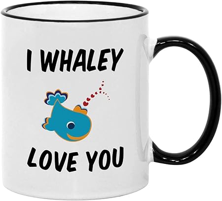 Divertente Tazza Con Balena Con Scritta In Lingua Inglese I Whaley Love You Idea Regalo Per Fidanzato Fidanzata In Anniversario O San Valentino Amazon It Casa E Cucina