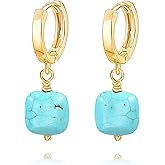 Gold Plated Huggie Hoop Earrings with Charms Fashion Pearl Drop Dangle Earrings for Women Handmade Karma Circle Jewelry for Ladies Lightweight Pearl Earrings on Christmas