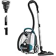 Eureka Canister Vacuum Cleaner, Lightweight Vacuum Cleaner for Carpets and Hard Floors, NEN170 Pet Friendly vaccum Cleaner with with HEPA Filter and 4 dust Bags, Silver with Green