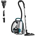 Eureka Canister Lightweight Vacuum Cleaner for Carpets and Hard Floors, NEN170 with hepa Filter and 4 Bags, Silver with Green