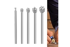 BAIQI Wood Carving Tools Set Five Different Drill Bits DIY Carving Crafts Shape 3mm Shank Diameter for Totary Tools Sturdy Steel Culpture Engrav Tool Kit (Bottom Cleaning Knife)