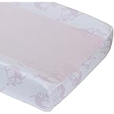 Little Love by NoJo Tropical Garden Pink and White Sloth Super Soft Changing Pad Cover