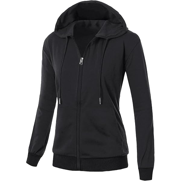 MAJECLO Women's Slim Fit Full-Zip Hoodie - Lightweight Casual Jacket With Pockets, Long Sleeve - View #2