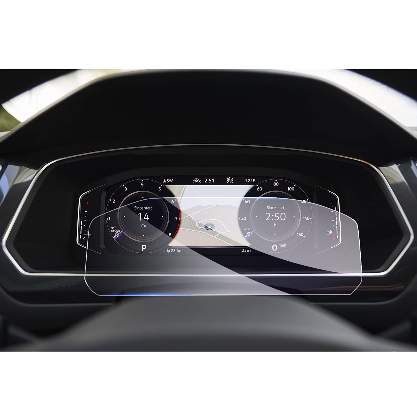 GAFAT Compatible with VW Tiguan 2 II MK2 GTE Allspace 2019-2022 2023 10.25" Screen Protector for Navigation, 10.25 inch Digital Cockpit Tempered Glass Protective Film, Shockproof, 9H Antiarañazos