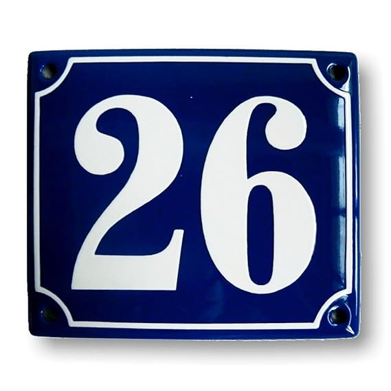 Hausnummer Hausnummernschild Emaille 12x14 cm mit Wunschnummer Premiumqualität …