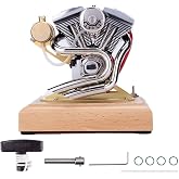 DAOYU Retro OHV 4.2CC V-Twin Four-Stroke Gasoline Motorcycle Engine Model (Aluminum Alloy Exhaust Version)