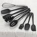 Cooking Utensils,Xpatee 8 Piece Nonstick Silicone Kitchen Utensils Gadgets Set Includes Silicone Ladle,Spatula,Spoon,Brush and Whisk (Black)