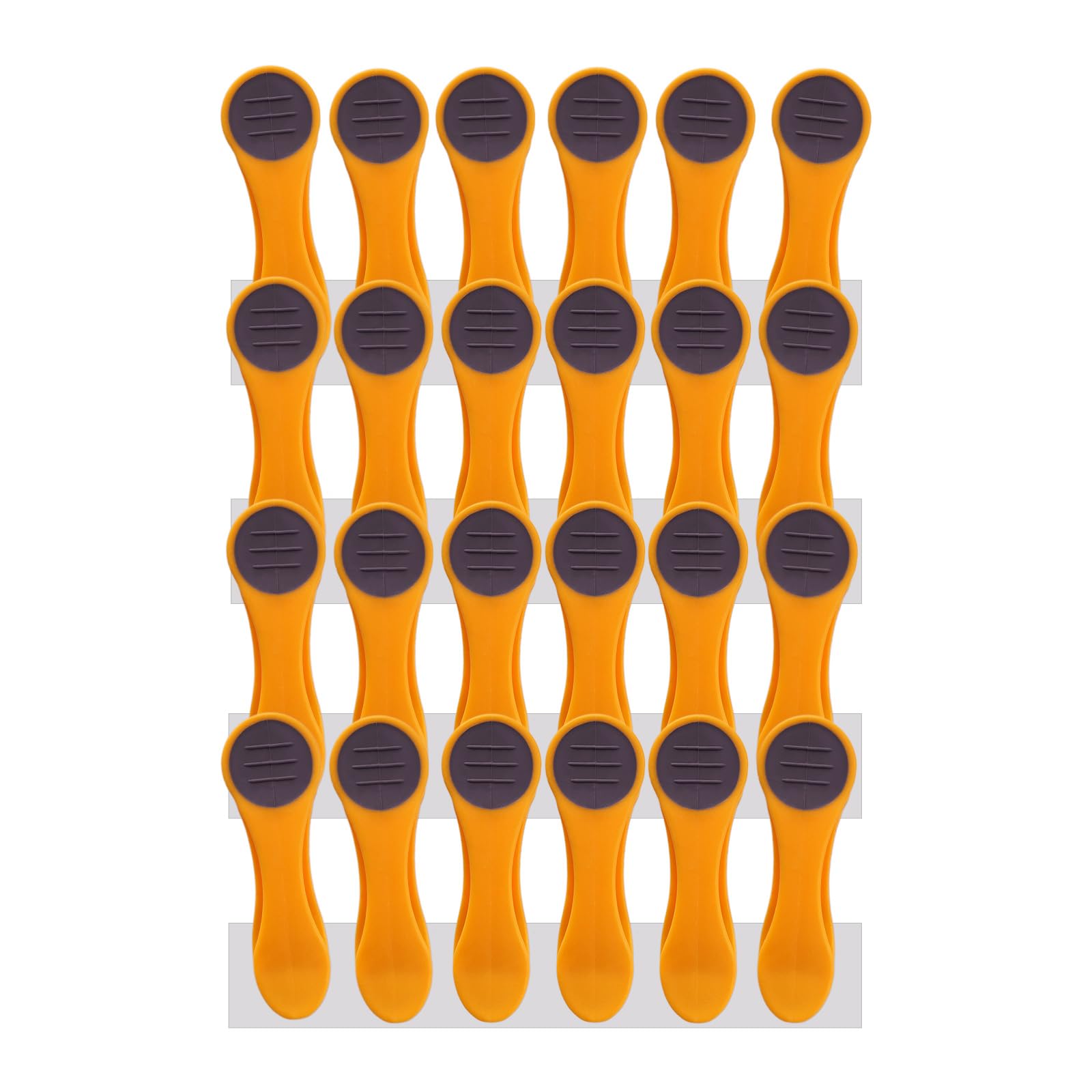 trendfinding 24 Clothes Pegs Laundry Clips with Soft Grip and Stainless Steel Springs, Yellow-orange and Dark Grey