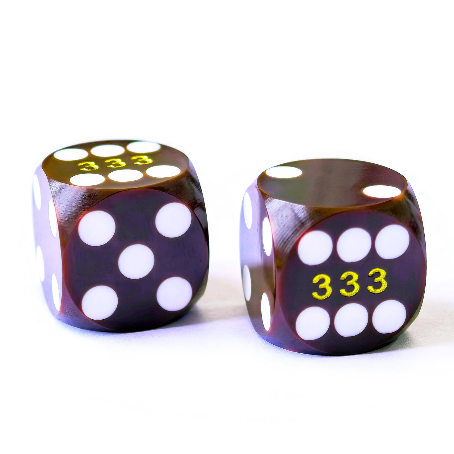 Bescon Colorful Solid Professional Precision Dice Round Corner 9/16" (14.3mm), Solid Colors Precision Backgammon Dice 14.3MM(Solid Coffee)