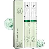 NHIGINPH 2 PC Vegan Collagen Eye Serum with Triple Hyaluronic Acid & Peptides – Cooling Under Roller for Puffiness, Fine Lines Dark Circles Hydrating Treatment All Skin Types