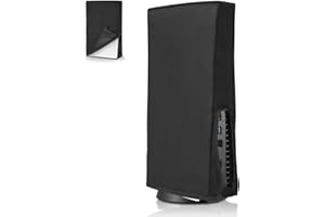 Cownmca Dust Cover for PS5 Console, Anti-Scratch Waterproof Protective Case, Dust Sleeve Guard Cover Compatible for PlayStation 5 Digital Edition & Disc Edition, Black