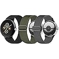 Stretchy Nylon Bands Compatible with Google Pixel Watch 3 Band 41mm, Pixel Watch 2 Band, Pixel Watch Band - Upgraded Metal Lugs - Adjustable Elastic Sport Loop Straps for Google Watch Women Men