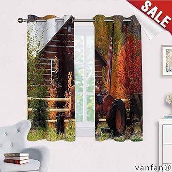 Amazon Com Big Datastore Fall Curtain Blackout Liner Rustic