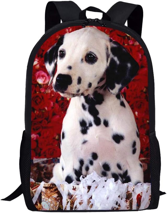 Beauty CollectorDalmatian School Backpacks Dog Print for Elementary Students, Casual Daypack