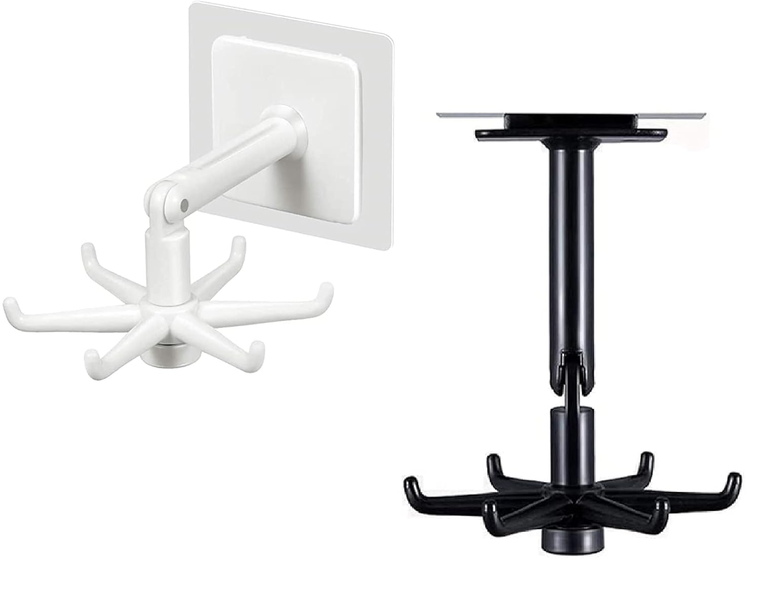 Big Buzz 2Pcs Rotating Folding Hook, SelfAdhesive 180° Vertical Flip