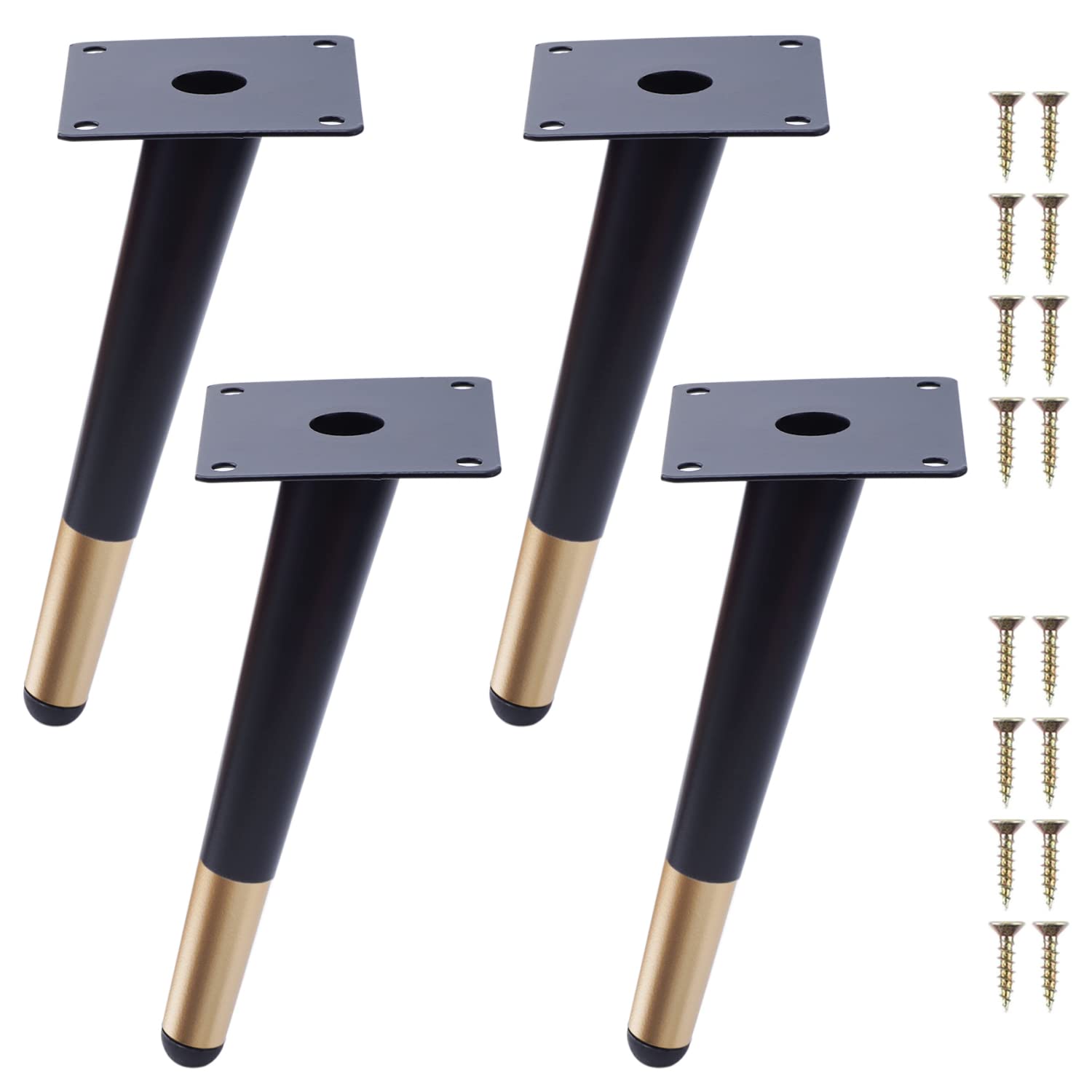 NAKUPENDA Furniture Feet Set of 4 Metal Legs for Furniture Furniture Legs Cone Slanted Furniture Feet Table Legs Cabinet Feet DIY for Cabinet Chair Coffee Table (20 cm Height)