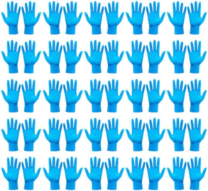 Oliviavan 50pc Disposable Nitrile Gloves, Ease of use Disposable Nitrile, Powder-Free, Disposable, Food Safe,Blue