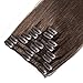 10 inch 70g Clip in Remy Human Hair Extensions Full Head 8 Pieces Set Short length Straight Very Soft Style Real Silky for Beauty #4 Medium Brown