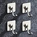 4-Pack 3M Self Adhesive Towel Hook Bathroom Kitchen Hanging no Holes Organizer Rack SUS304 Stainless Steel Brushed