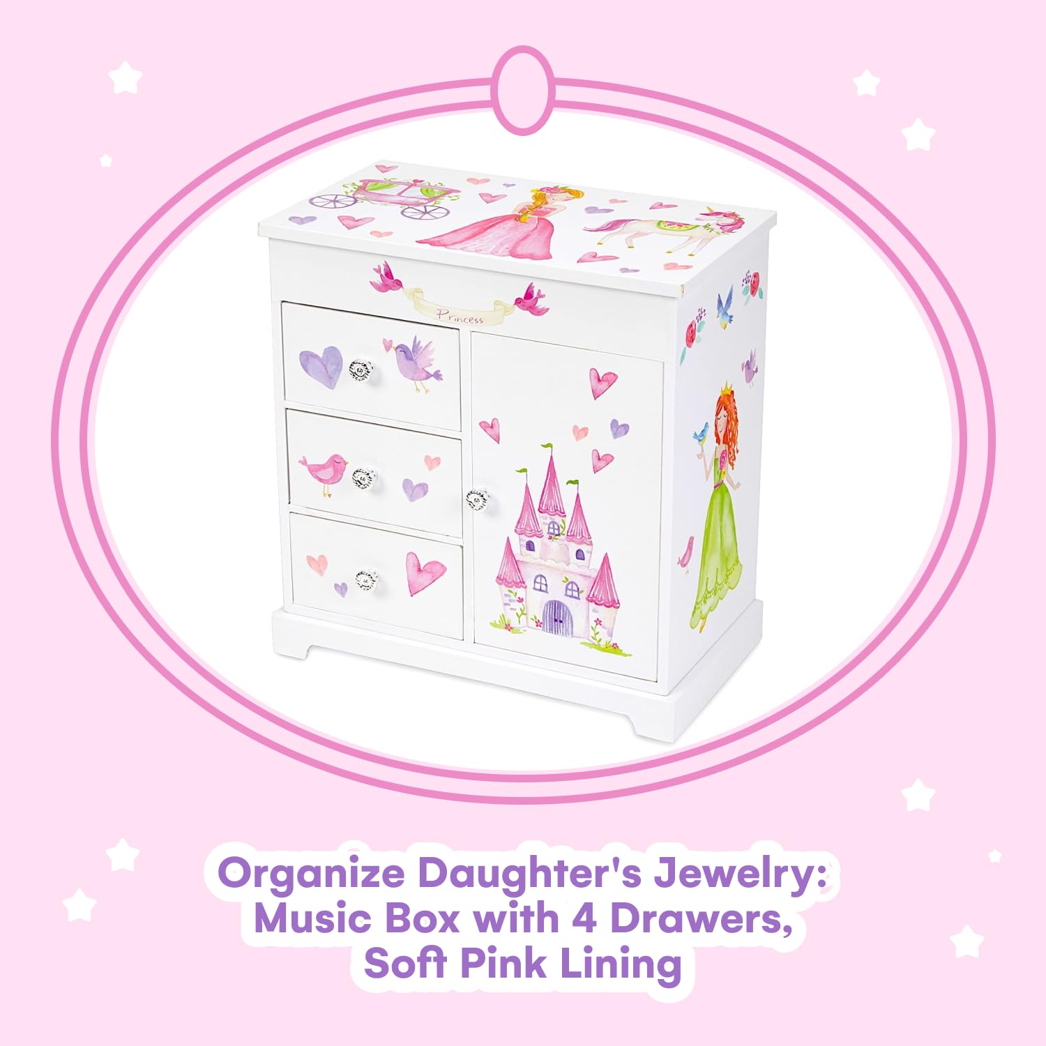 Jewelkeeper Jewelkeeper Jewelry Box for Girls with 3 Drawers - Musical Princess Jewelry Box with Spinning Doll and Dance of the Sugar Plum Fairy Tune - Appreciated Gifts for Kids - 9.5 x 7.75 x 9.5 Inches