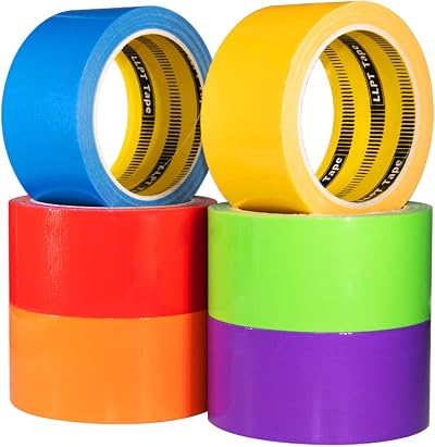 LLPT Duct Tape 6 Pack 50mm x 14m Assorted Colors Blue Purple Yellow Green