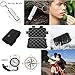 KaiLan Emergency Survival Gear Kit 12 in 1 ,Outdoor Survival Tool with Fire Starter Paracord Bracelet Whistle Survival Blanket Wire saw Compass Survival Knife Flashlight Tactical Pen etc