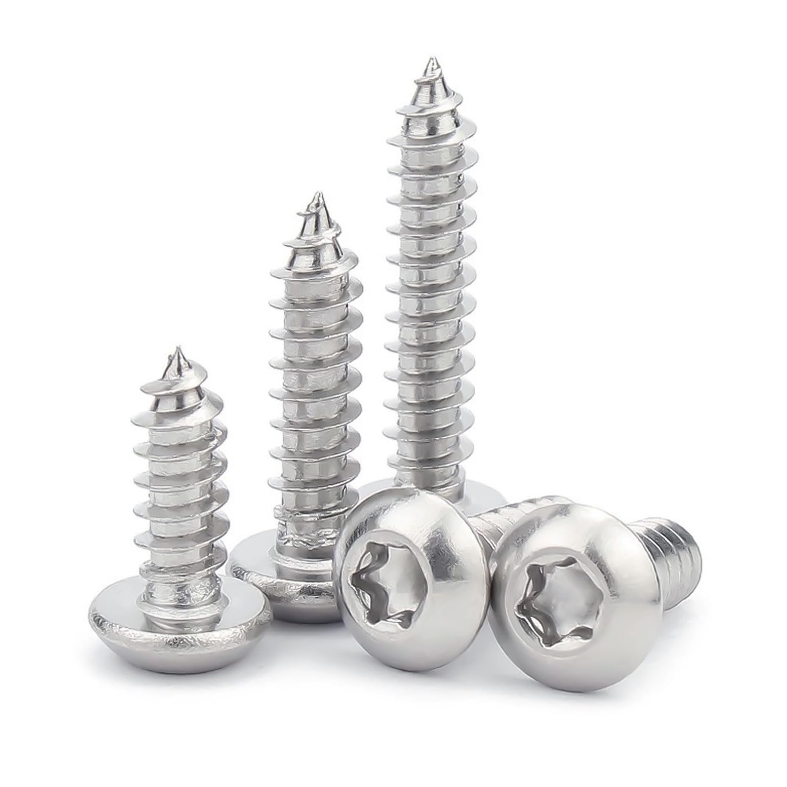 SHUNCHG 50 Pcs M5 x 20mm 304 Stainless Steel Self Tapping Screws, Button Head Torx Screws, Versatile Fasteners Drilling Security Screws