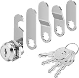 VOCIBO 4 Keys Letterbox Lock Plate 16mm 18mm Drawer Cabinet Lever Lock view 1