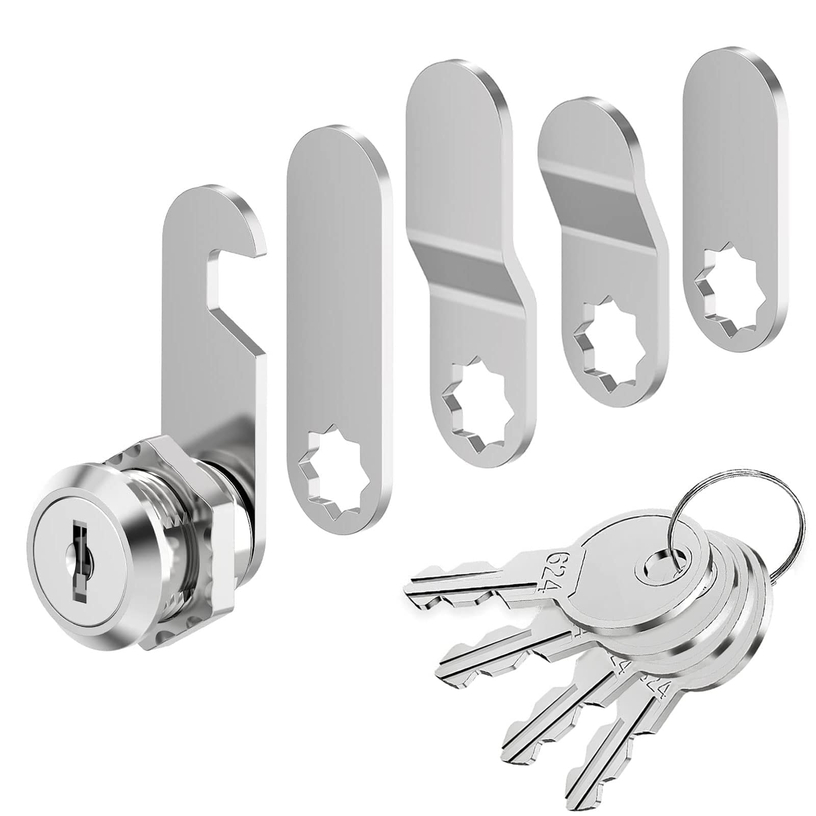 VOCIBO® 4-Keys Letterbox Lock Plate - 16mm, 18mm, Drawer & Cabinet Lever Lock for Letterboxes & Lockers