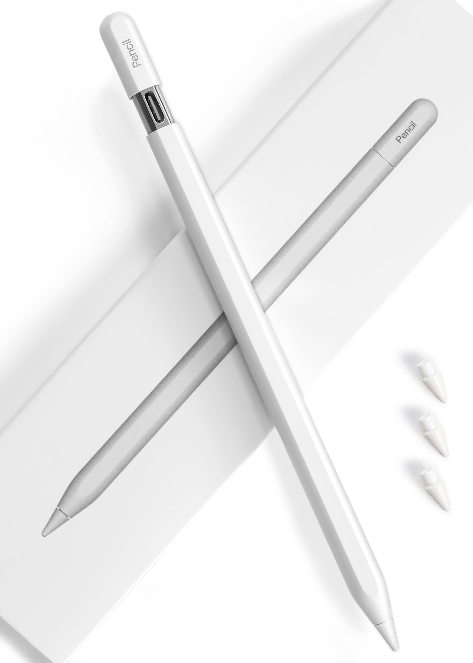 Aplfan Pencil USB-C for iPad(2018-2025): Slide-Switch, Hidden-Port Stylus with Tilt Sensitivity & Palm Rejection. Compatible with iPad(6-11th), Mini(5-7th), Pro 11"/12.9"/13"(M4/M5), Air(3-5th/M2/M3)