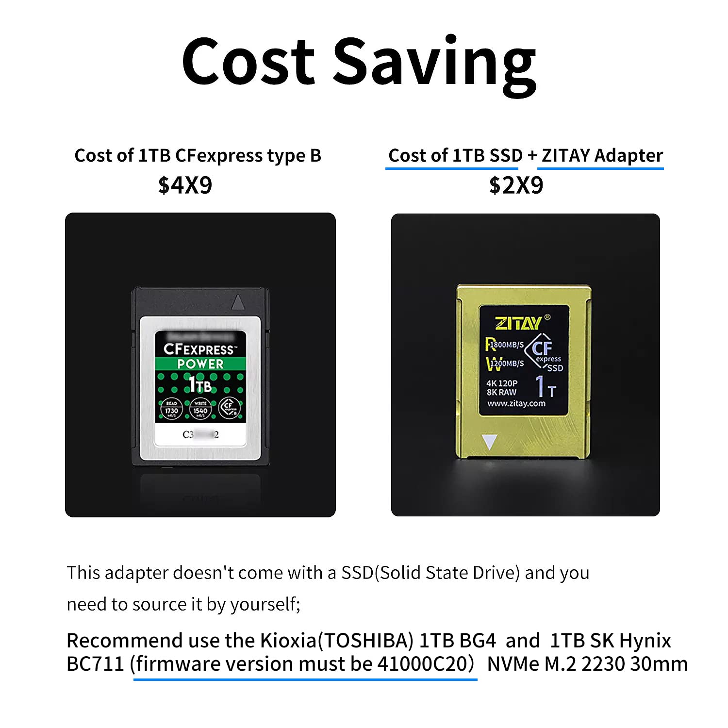 Mua ZITAY CFexpress Type B Card to NVME M.2 2230 SSD Adapter Compatible