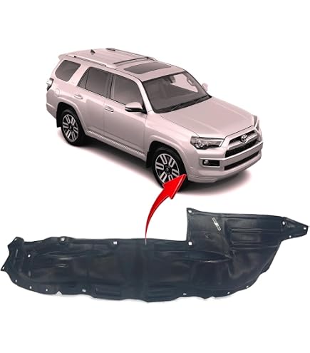 AM Autoparts Front Left Inner Fender Liner For 2014-2023 Toyota 4Runner – Black Plastic, OEM Fit