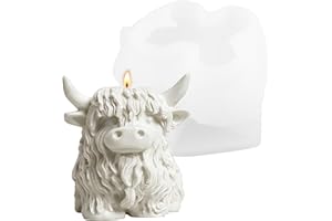 Highland Cow Silicone Molds, 3D Cow Resin Candle Molds, Resin Casting Molds for Chocolate Soap Clay Wax DIY Craft Supplies(Co