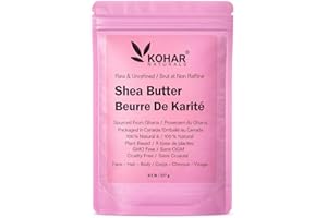 Raw Unrefined Shea Butter from Ghana – 100% Pure & Natural, Vegan & Cruelty Free. Use alone or in DIY body butter, lip balm, 