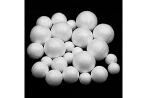 MIDELONG 24 Pcs Craft Foam Balls, 3 Sizes White Foam Craft Balls Polystyrene Craft Balls for DIY Craft Art Holiday Household School Projects and Party Decoration