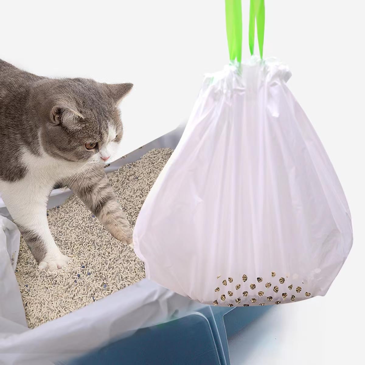 Pet Cat Litter Filter Bag, Cat Litter Cleaning Bags, 21 PCS Durable Environmental Protection Strong Pet Lifter Sifter Bag Pet Cleaning Supplies