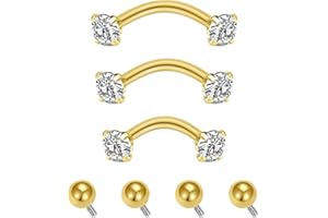 QWALIT Rook Piercing Jewelry Rook Earrings Internally Threaded Eyebrow Piercing Jewelry Eyebrow Rings Eyebrow Piercing Surgic