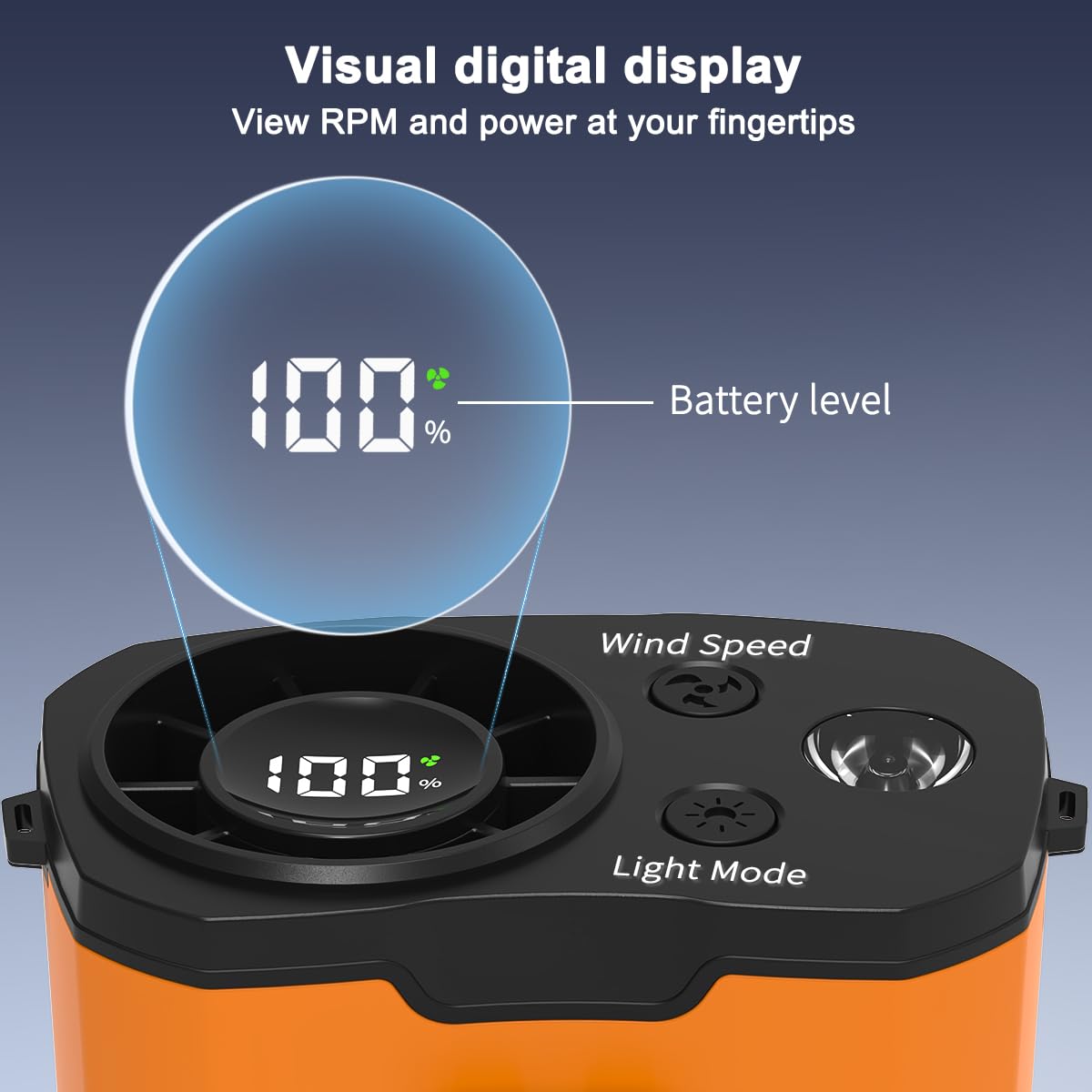 Portable Waist Fan - High-Speed Belt Fan, 10-Speed Adjustable, 10000mAh Rechargeable, LED Display Shirt Air Conditioner for Camping, Hiking, and Outdoor Work