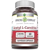 Amazing Formulas Acetyl L-Carnitine 1200 Mg Supplement | Vegetarian Capsules | Non-GMO | Gluten-Free | Made in USA (1 Pack | 120 Count)