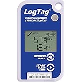 LogTag UHADO-16, Multi-use Data Logger, Temperature &amp; Humidity, 16,000 Readings, with Display, with USB, White/Blue