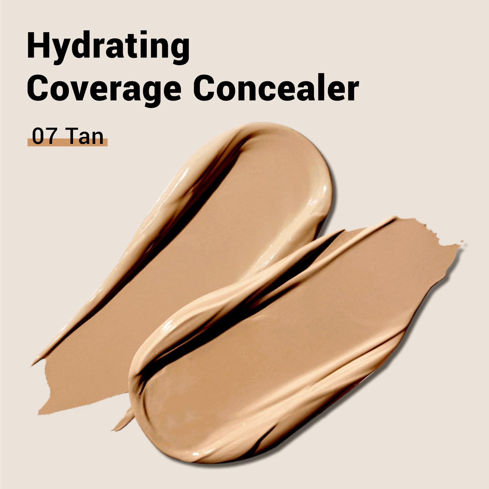 HECI BEAUTY Liquid Concealer Makeup for Blemishes & Dark Circles - Medium to Full Coverage Concealer for Face,07 Tan, 0.22 Fl Oz