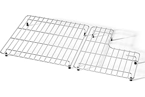 jkxoo 26.18'' x 14.76'' K-6449-ST Sink Protector Grid, Stainless Steel Sink Racks for Kohler Sink Rack Whitehaven 5827 and K-5826, Includes Left and Right Racks, Farmhouse Sink Protector