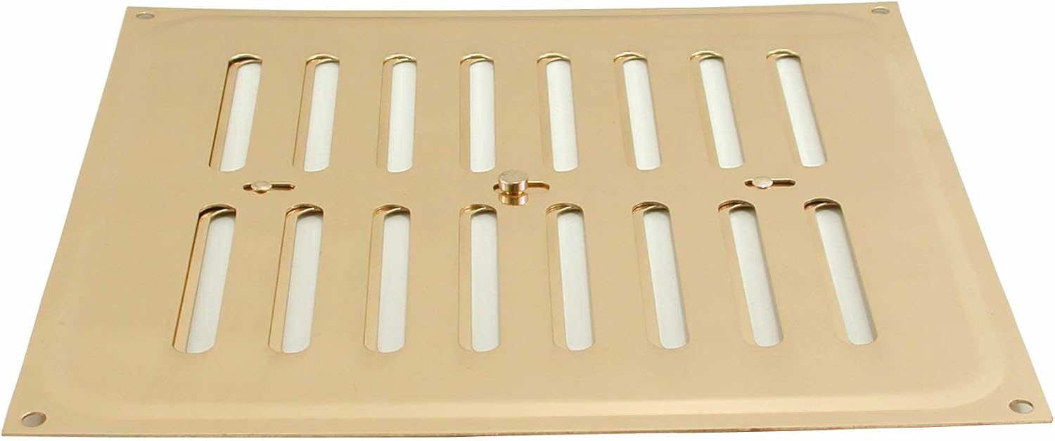 MAP 949-33 Metal Adjustable Air Vent 9" x 9", Triple Brick Sliding Hit & Miss Aluminium Grille Cover (229mm x 229mm), Gold - Image 4