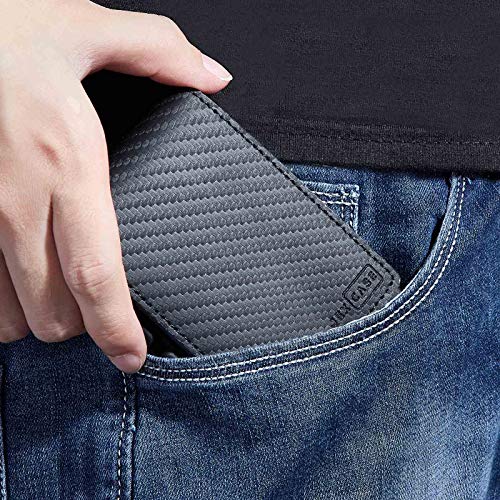 Dapper Leather Bifold Wallet EDC Wallet – JEXICASE Money Clip Wallet for Men – Minimalist Card Wallet for Men –RFID Blocking Card Holder Minimalist Bifold Wallet (Black)