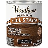 Varathane Premium Dark Walnut Gel Stain | Vertical Surface Application, Wood, Metal &amp; Fiberglass, Rich Color Penetration, Low Drip Formula, Quart