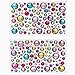 Peachy Keen Crafts 6 Sheets Self Adhesive Jewels - Rhinestone Sticker Gems - Multi Color Gemstone Embellishments